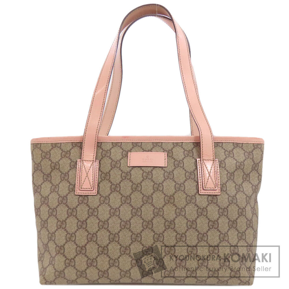 Gucci GG Supreme Joy Tote Shoulder Bag Beige Pink